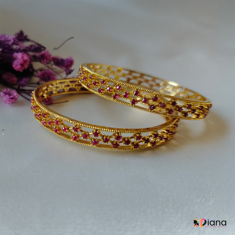 Premium Gold Replica  Bangles with AD stones