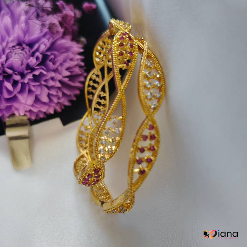 Premium Gold Replica  Bangles with AD stones