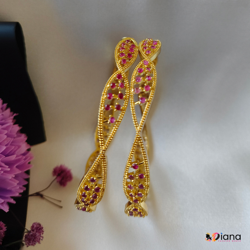 Premium Gold Replica  Bangles with AD stones