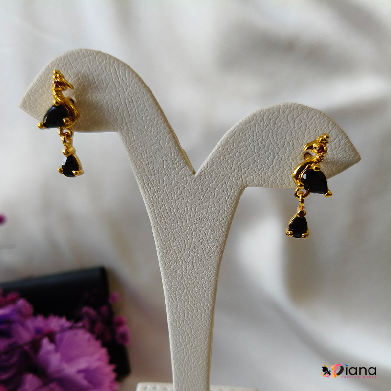 Gold Replica AD Stone earring peacock design
