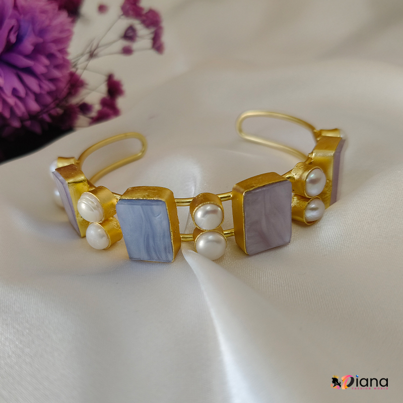Antique Fusion Bracelet Bangle with real Pearl