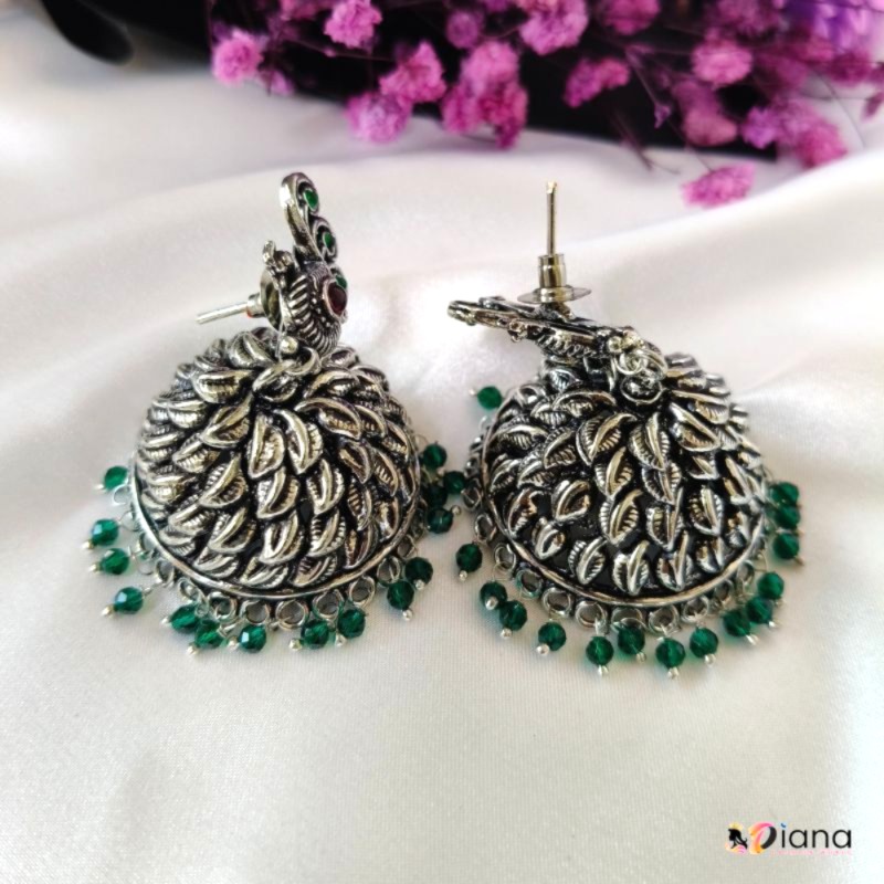 Oxidized Silver Jhumka Earring