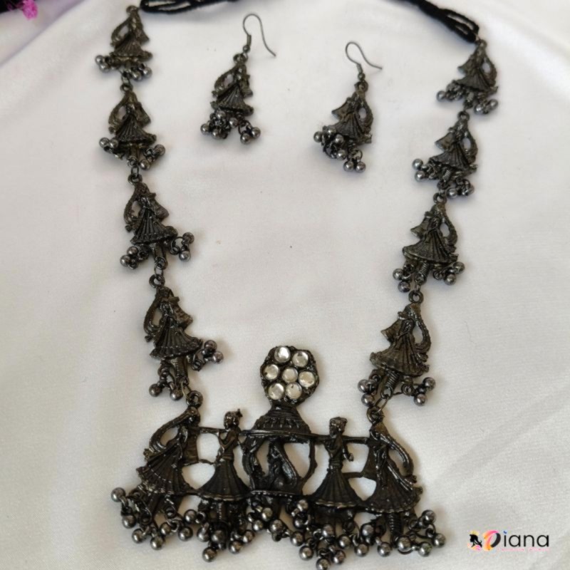German Silver Long Necklace Set
