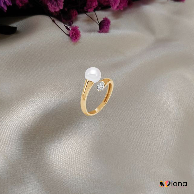 Pearl Finger Ring with CZ stones