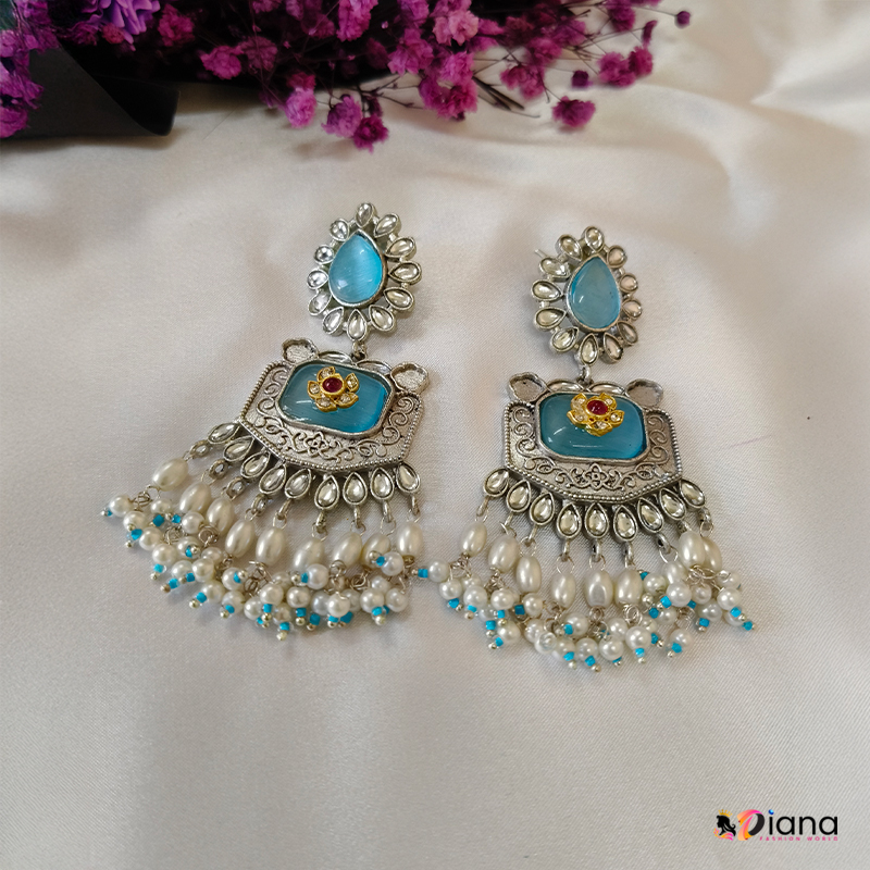 Oxidized Silver Earring