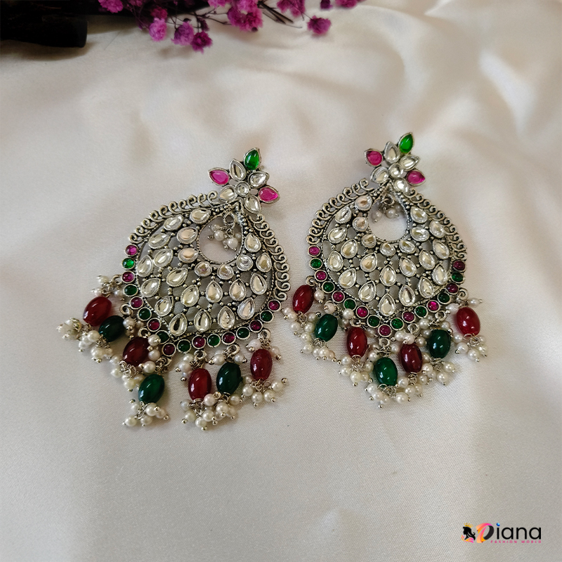 Oxidized Silver Earring