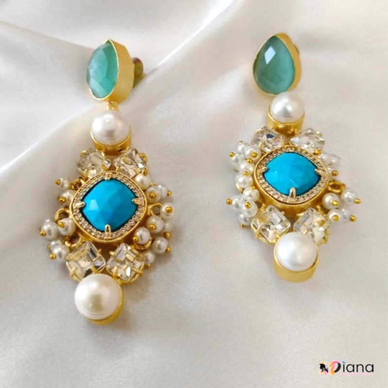Antique Fusion Earring with Stones & Original Pearl