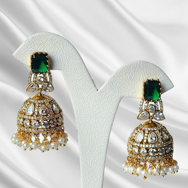 Antique Polish AD Stone Jhumka