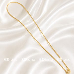 Flat Snake / Omega Long Chain in Micro Gold Plating | 18"INCH Sleek Premium Everyday Wear Chain