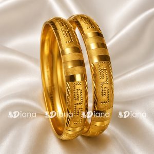 Classic Gold-Plated Designer Bangles for Women | Elegant Textured Daily Wear Bangles | Traditional Lightweight Jewelry