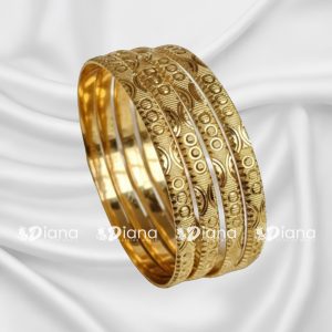 Classic Textured Gold-Plated Bangles for Women | Traditional Designer Daily Wear Bangles Set | Elegant Ethnic Jewelry