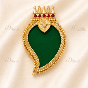Micro Gold Plated Original Palakka Lockets teardrop-shape pendants (green and blue).