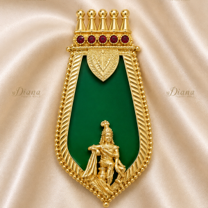 Micro Gold Plated Original Palakka Temple Deity Pendant – Green Enamel Teardrop Locket